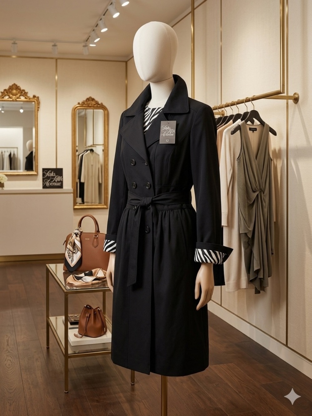 Saks Fifth Avenue Black Jacket with Zebra-Print Lining